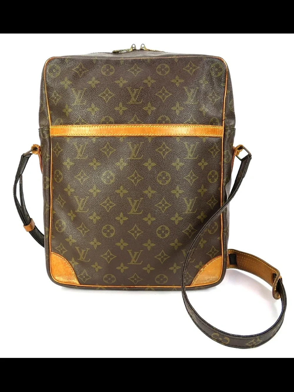 Louis Vuitton Monogram Vertical Messenger Bag in Brown and Tan